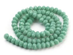 Lot de 20 perles en verre à facettes - Aigue-marine