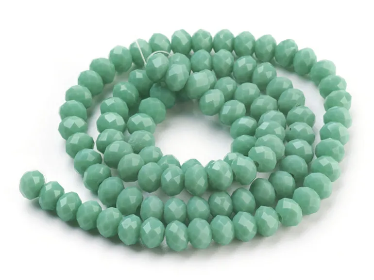 Lot de 20 perles en verre à facettes - Aigue-marine