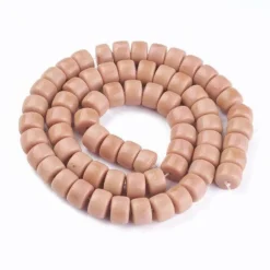 Lot de 20 perles en verre opaque - Sable brun