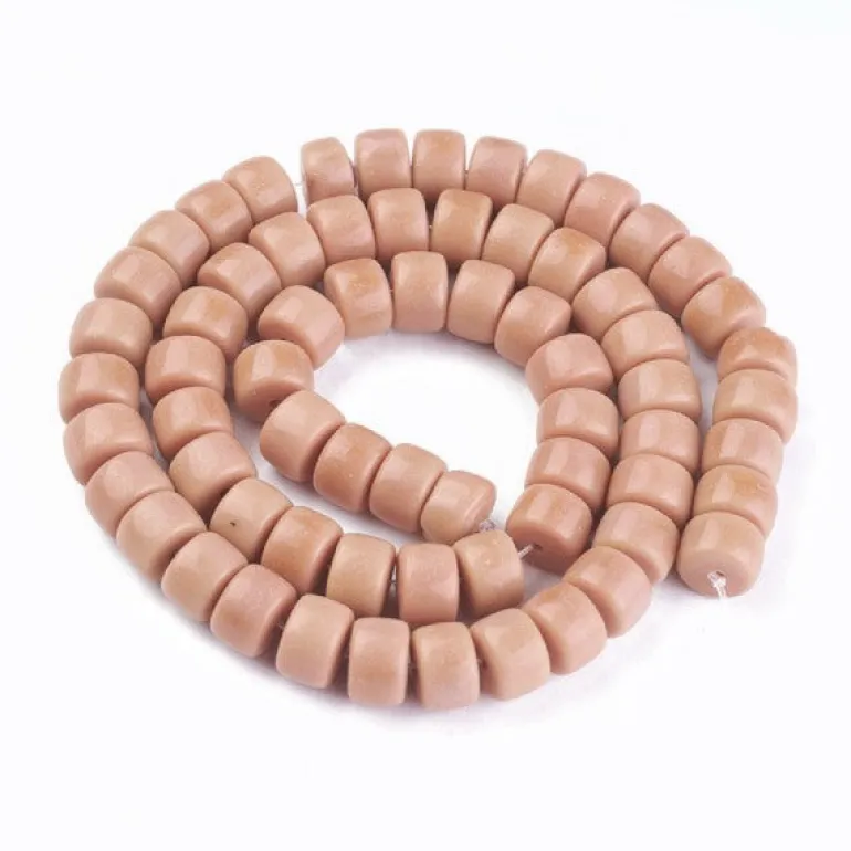 Lot de 20 perles en verre opaque - Sable brun