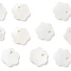 Lot de 10 perles fleur - Coquillage naturel - 10 mm