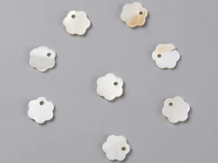 Lot de 10 perles fleur - Coquillage naturel - 10 mm