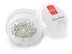 Lot de 20 perles heishi intercalaire - Fleurs argentées 6 x 2 mm