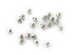 Lot de 20 perles heishi intercalaire - Boules argentées 4 x 3 mm