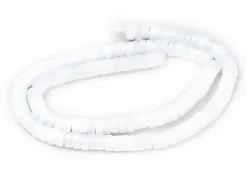 Lot de 20 perles heishi naturelles 6 mm - Jade blanche