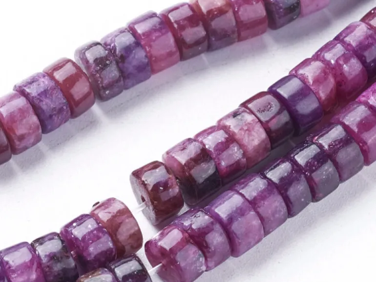 Lot de 20 perles heishi naturelles 6 mm - Kunzite naturelle