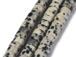 Lot de 20 perles heishi naturelles 6 mm - Jaspe dalmatien