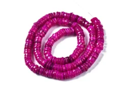 Lot de 20 perles heishi naturelles 6 mm en coquillage - Rose