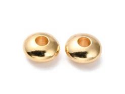 Lot de 20 perles intercalaires rondelles en laiton - Doré à l'or fin