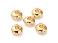 Lot de 20 perles intercalaires rondelles en laiton - Doré à l'or fin