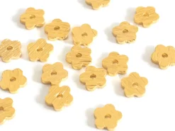 Lot de 20 perles intercalaires fleurs texturées - Doré à l'or fin