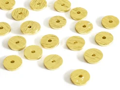 Lot de 20 perles intercalaires rondes texturées - Doré à l'or fin