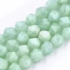 Lot de 10 perles naturelles géométriques à facettes - 6 mm - Jade de Birmanie