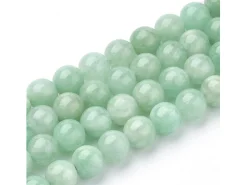 Lot de 15 perles naturelles rondes 6 mm - Jade verte
