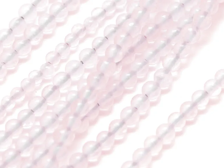 Lot de 50 perles naturelles 2 mm - Quartz rose
