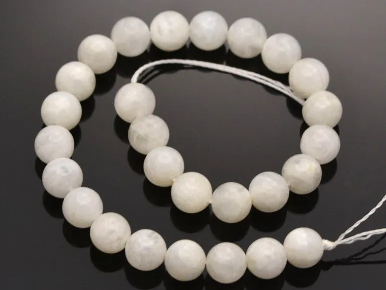Lot de 15 perles naturelles 6 mm - Pierre de lune