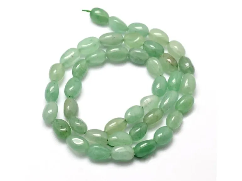 Lot de 20 perles ovales - Aventurine verte