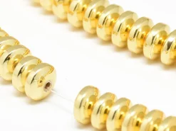 Lot de 20 perles épaisses intercalaires 6 mm - Doré
