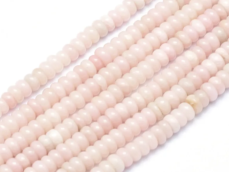 Lot de 20 perles rondelles - Opale rose
