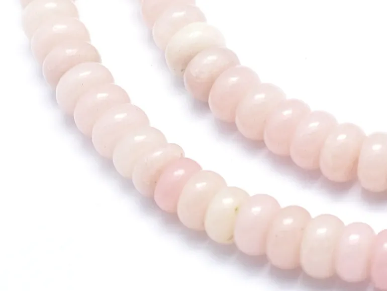 Lot de 20 perles rondelles - Opale rose