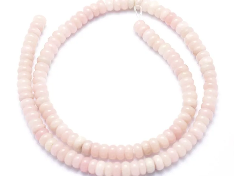 Lot de 20 perles rondelles - Opale rose