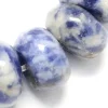 Lot de 20 perles rondelles - Jaspe tache bleu