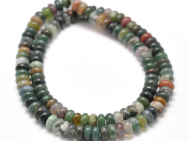 Lot de 20 perles rondelles - Agate indienne