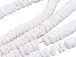 Lot de 20 perles rondelles heishi coquillage blanc