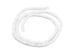 Lot de 20 perles rondelles heishi coquillage blanc