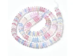 Lot de 20 perles rondelles en verre craquelé - Multicolore