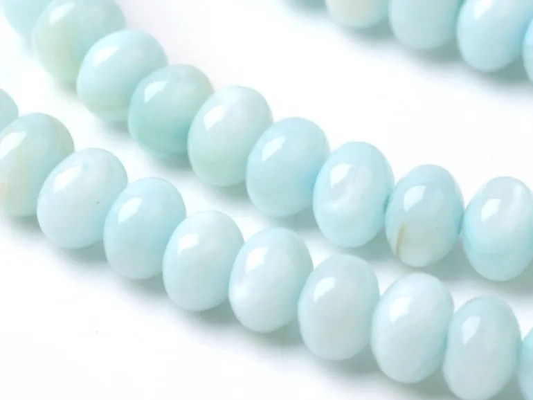 Lot de 20 perles rondelles coquillage naturel - Aqua