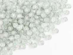 Lot de 200 perles rondes à paillettes - Lettres alphabet argentés