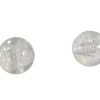 Lot de 50 perles rondes en acrylique transparentes - Pailleté argenté