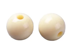 Lot de 50 perles rondes en plastique - Crème