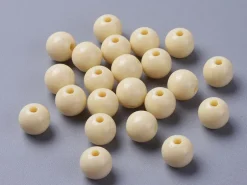 Lot de 50 perles rondes en plastique - Crème