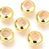 Lot de 5 perles stoppeur - perles avec caoutchouc pour bracelets coulissants - doré - 8 x 4 mm