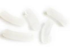 Lot de 5 perles tubes - Imitation naturelle marbre 6 mm - Blanc