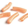 Lot de 5 perles tubes - Imitation naturelle marbré 6 mm - Orange