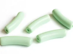 Lot de 5 perles tubes opaques en résine 6 mm - Turquoise