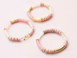 Lot de 5 perles tubes opaques en résine 6 mm - Corail