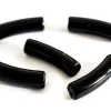Lot de 5 perles tubes opaques en résine 6 mm - Noir