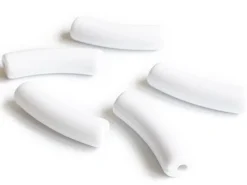 Lot de 5 perles tubes opaques en résine 6 mm - Blanc