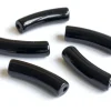 Lot de 5 perles tubes opaques en résine 6 mm - Noir