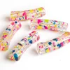 Lot de 5 perles tubes transparentes 6 mm - Tacheté Holidays