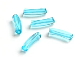 Lot de 5 perles tubes transparentes en résine 6 mm - Bleu clair