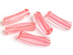 Lot de 5 perles tubes transparentes en résine 6 mm - Rouge