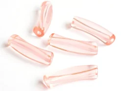 Lot de 5 perles tubes transparentes en résine 6 mm - Orange