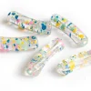 Lot de 5 perles tubes transparentes 6 mm - Tacheté Summer