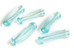 Lot de 5 perles tubes transparentes en résine 6 mm - Bleu clair