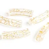 Lot de 5 perles tubes transparentes 6 mm - Doré pailleté